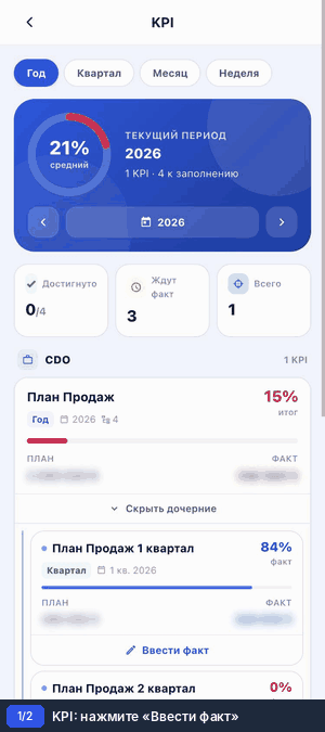 Ввод факта
