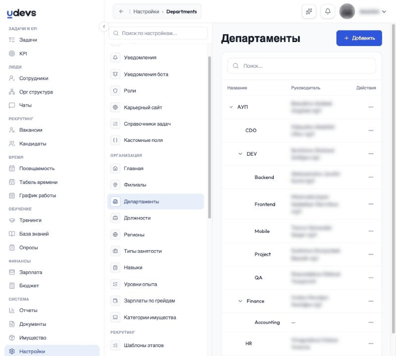Департаменты